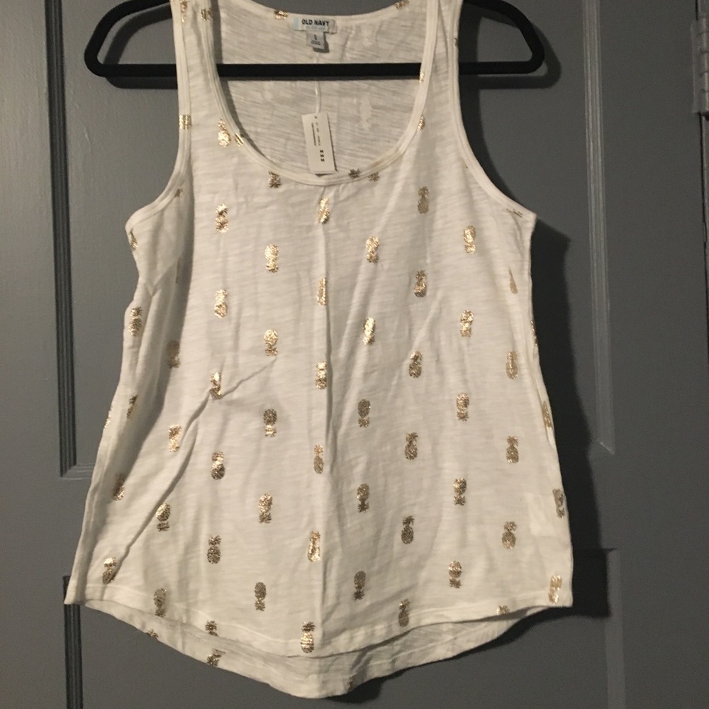 NWT womens Old Navy medium white tank top w detail